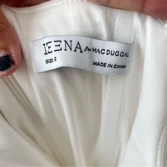 IEENA For Mac Duggal Anthropoligie Off-the-Shoulder Front-Slit Dress White NWT 2 - Picture 7 of 9